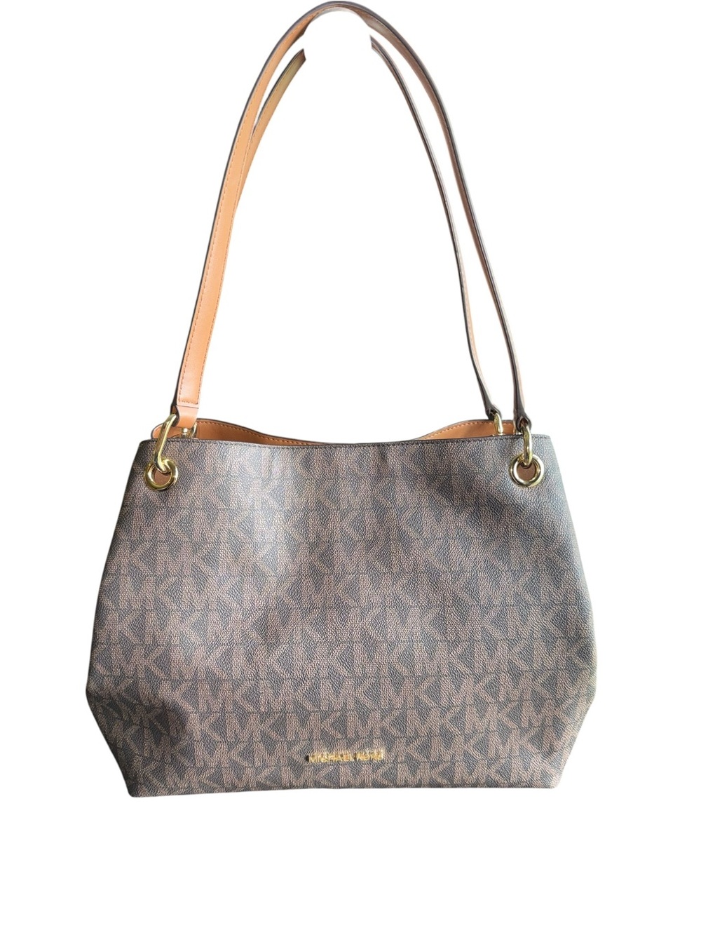 Michael Kors Brown Logo Shoulder Tote EUC